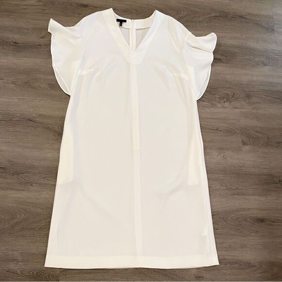 NEW ESCADA SHIFT V-NECK MIDI DRESS OFF WHITE SZ42=L - Picture 1 of 15